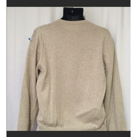 JB John Bartlett  Beige Oatmeal V Neck Sweater Men's M - Picture 2 of 3